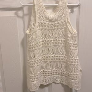 Poof girl white knitted tank top New conditionWOT
